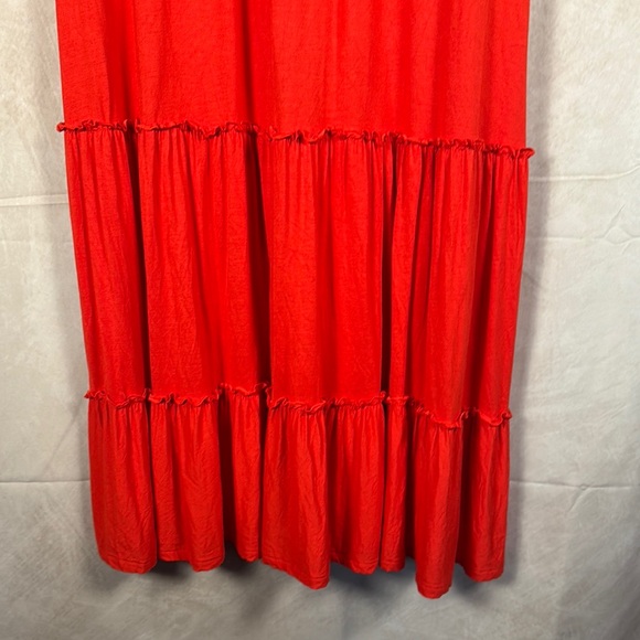 Boden Jordana Maxi Dress Size 6 Red Split VNeck Tiered Casual Soft Boho Festival - Picture 5 of 11